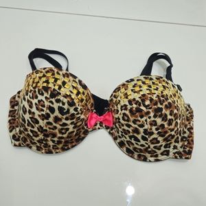 Leopard Print Push Up Bra with removable straps